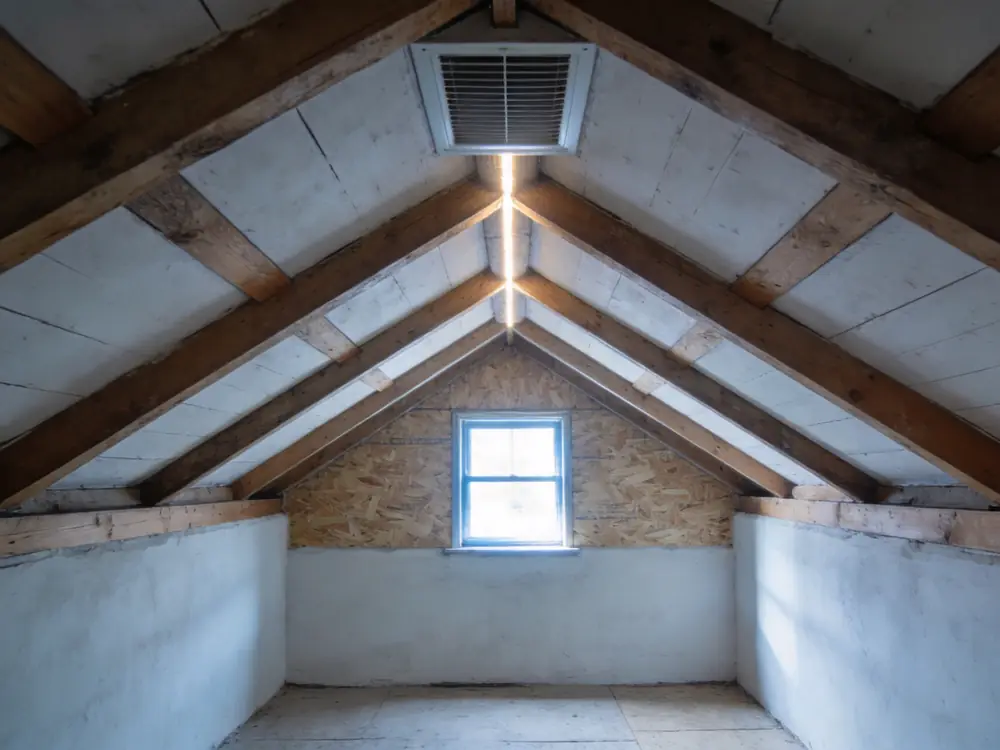 Daylight through a ridge vent along an attic peak